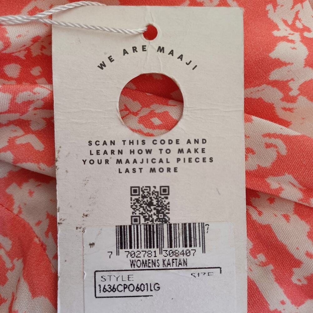 Maaji Spirit Animal Bluebell Kaftan Coral Cream Animal Print L NWT - Picture 15 of 16